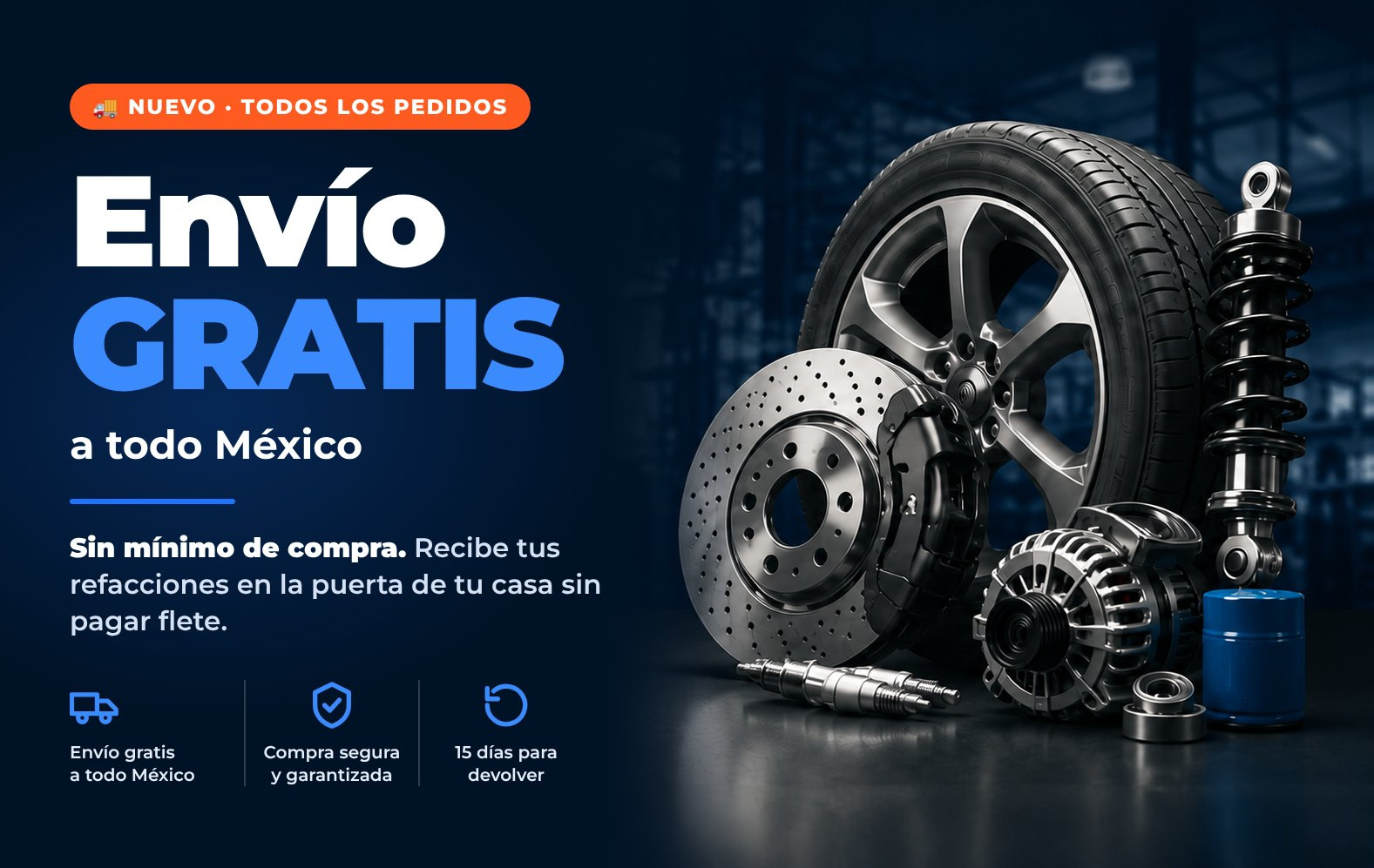 Envío GRATIS a todo México en todos tus pedidos, sin mínimo de compra