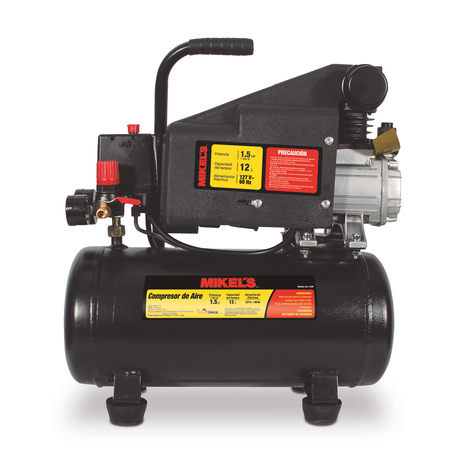 COMPRESOR DE AIRE 1.5 HP (12 LTS)