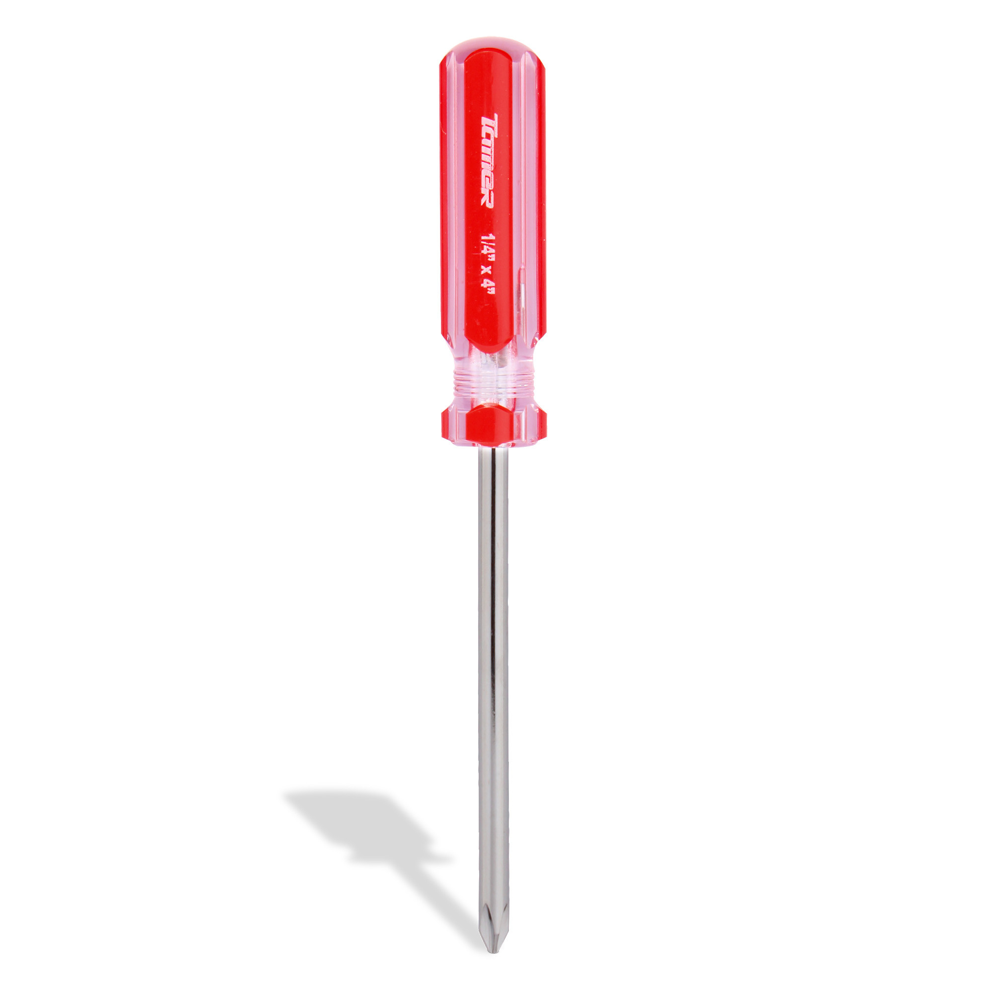 DESARMADOR CRUZ 1/4" X 4", BARRA ACERO CROMADO, MANGO PVC
