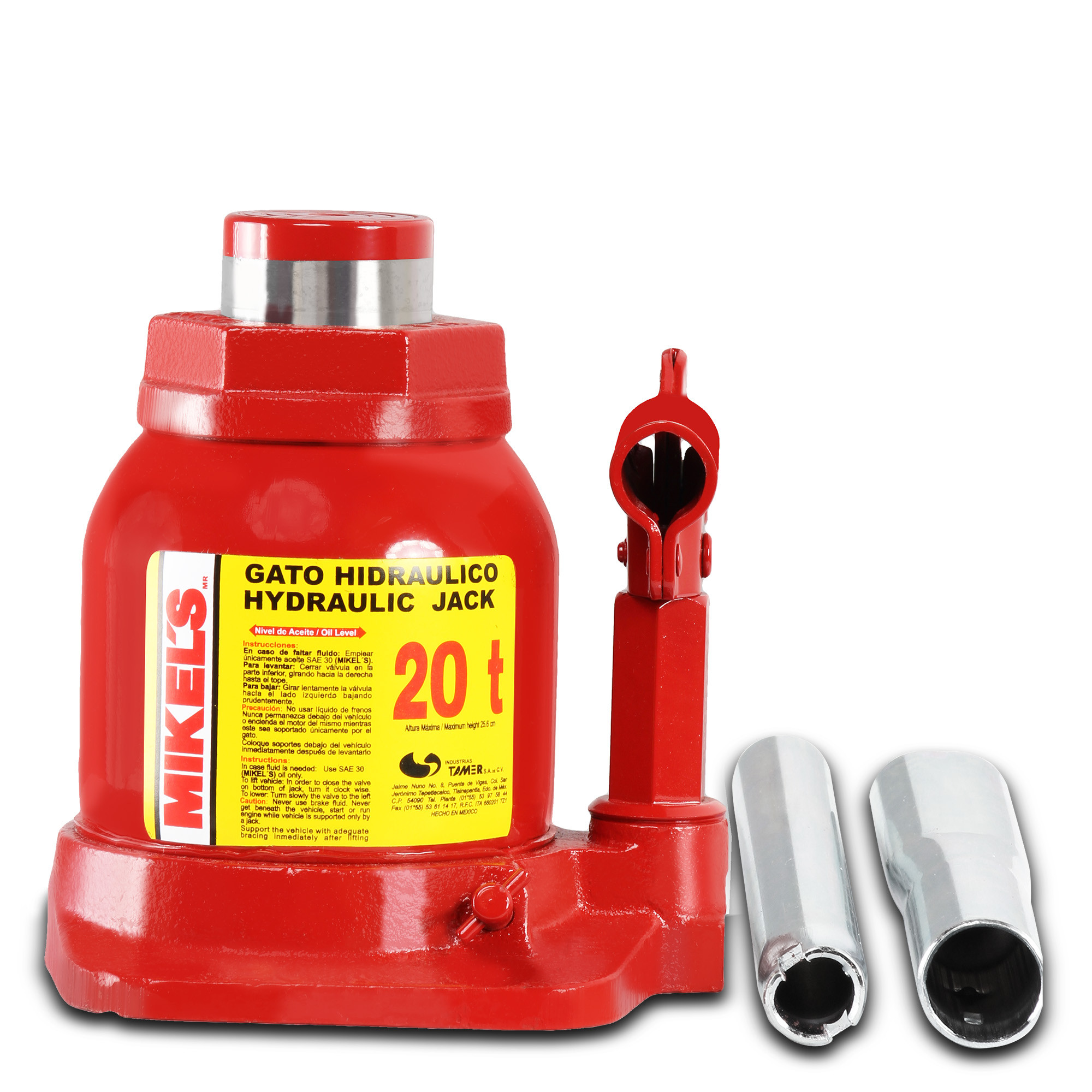 GATO HIDRÁULICO DE BOTELLA (20 TON, CHAPARRO)